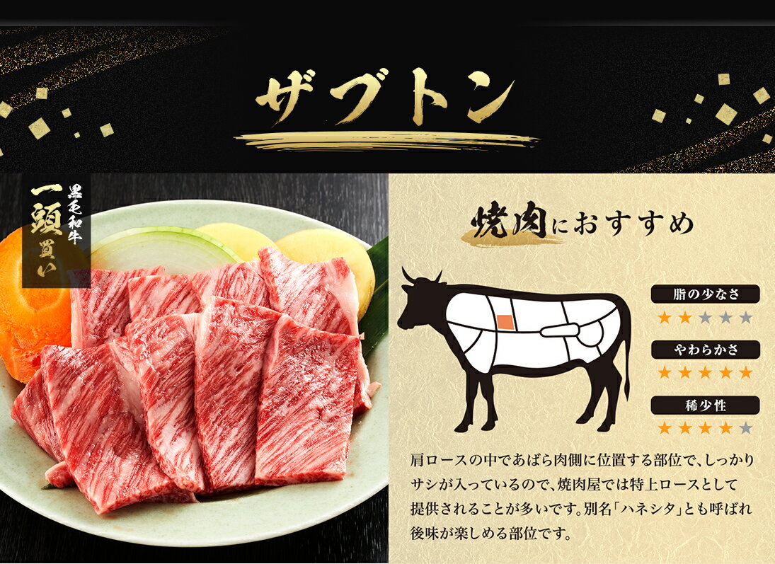 【一頭買黒毛和牛】ザブトン焼肉（冷凍）