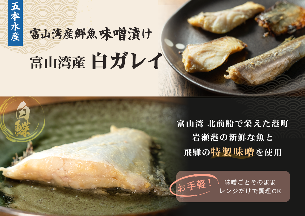 富山湾産魚味噌漬け (白ガレイ)