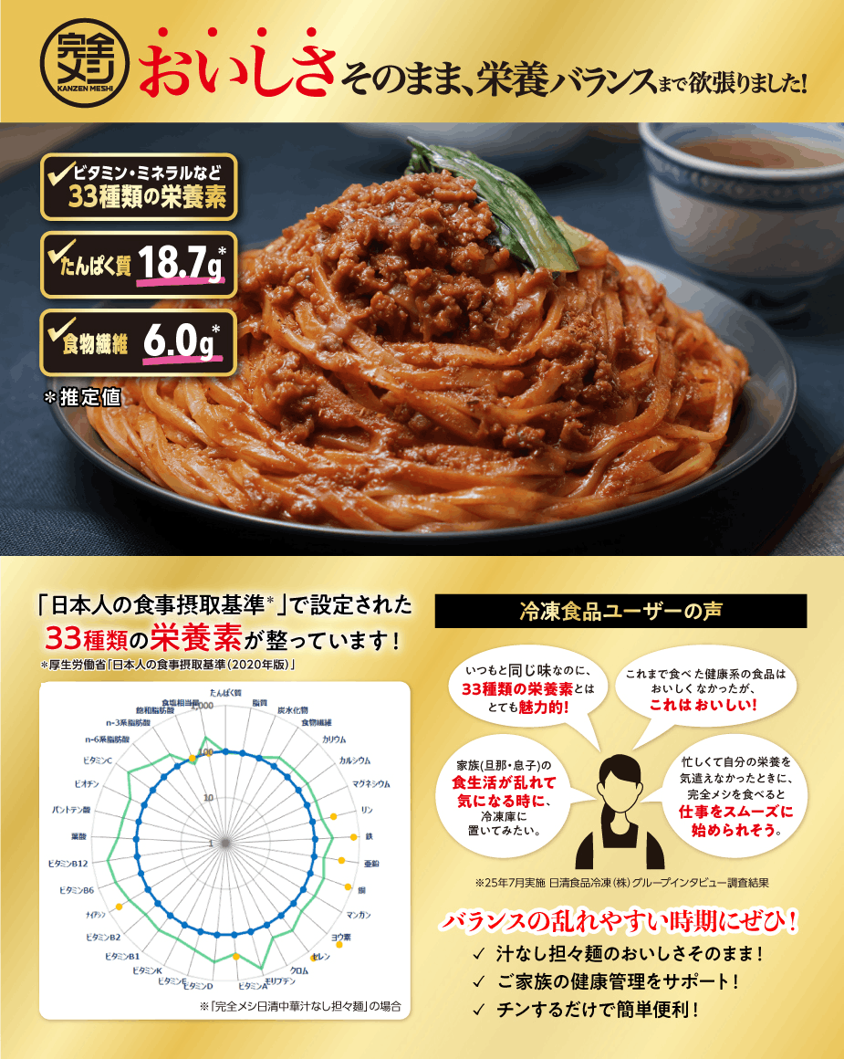 完全メシ 日清中華 汁なし担々麺