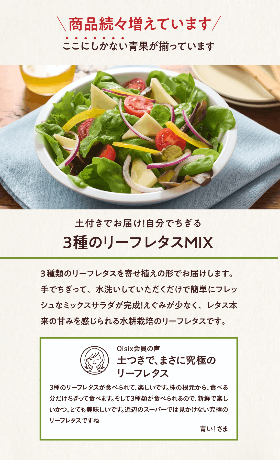 3種のリーフレタスMIX