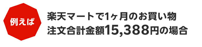 例えば楽天マートで1ヶ月のお買い物注文合計金額15,388円の場合