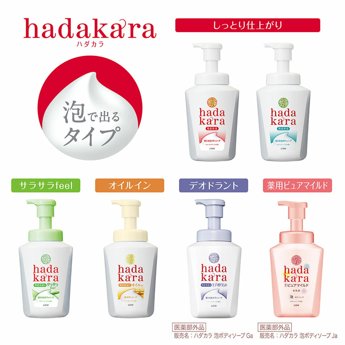 hadakara（ハダカラ）ボディソープ 泡で出てくるタイプ クリーミー