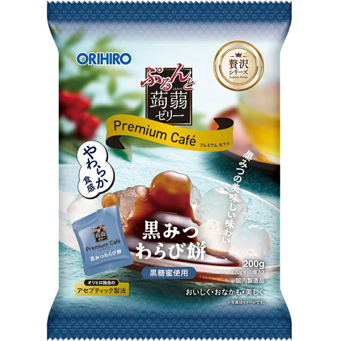 ぷるんと蒟蒻ゼリープレミアムカフェ 黒みつわらび餅｜楽天マート
